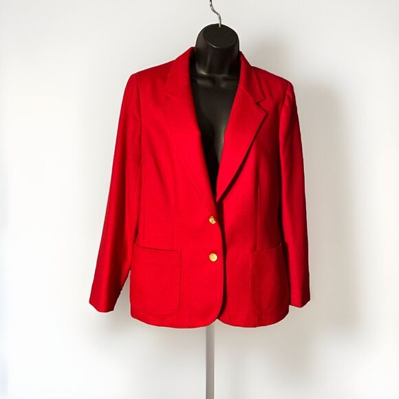 Haberdashery by Personal Women's Red Wool Blazer Size 10‎ Vintage - Picture 1 of 7